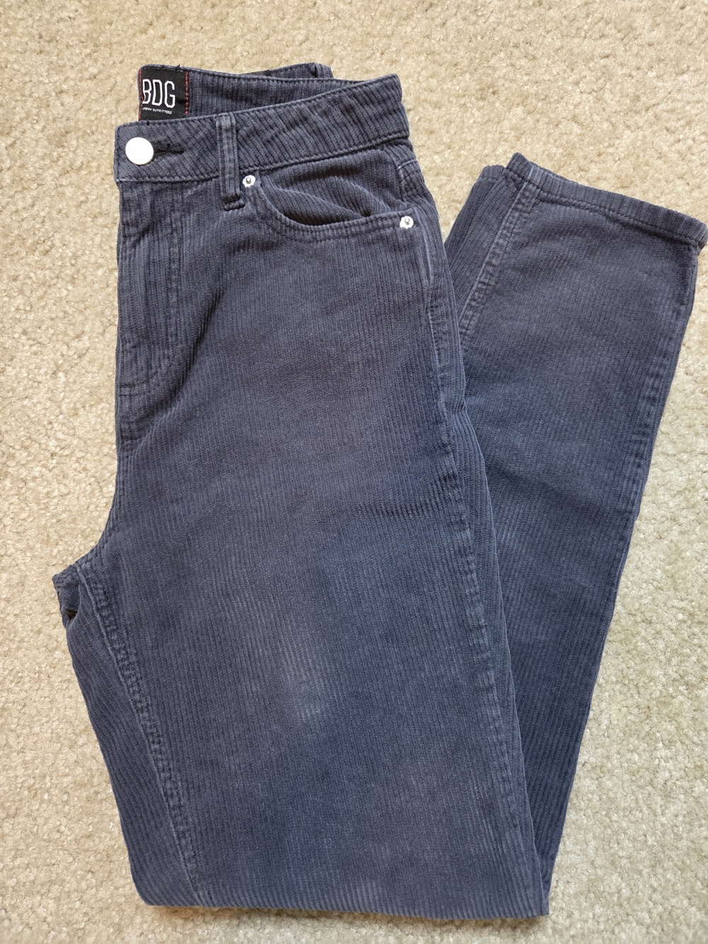 BDG Dark Blue Corduroy Jeans High Rise Indie Skater Y2K Size 25
